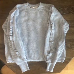 Zara oversized ruffle sleeve NWOT